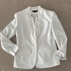Gibsonlook notch collar blazer, white, small EC